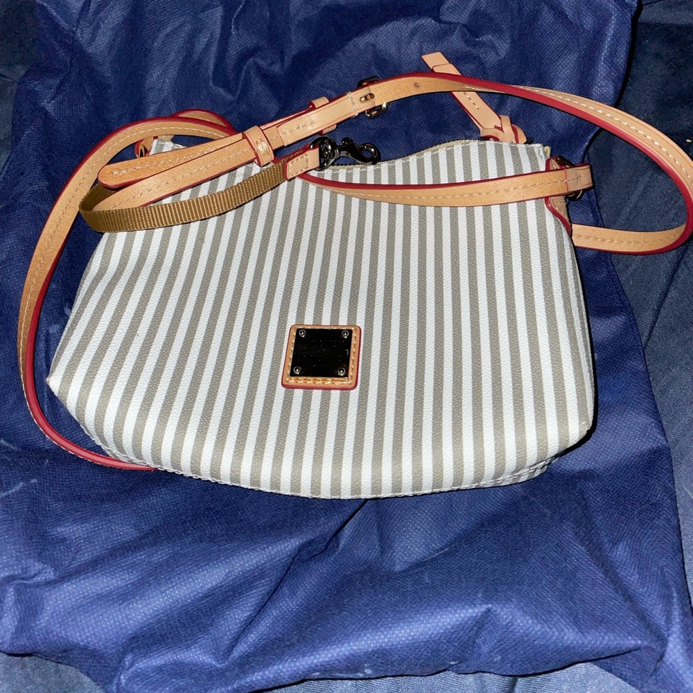 New, never used, Dooney & Burke striped cross body